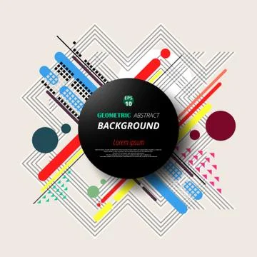 Abstract of modern geometric in composition background, pattern in mix color Stock Illustration