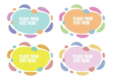 Abstract modern geometric graphic element banners in four colored forms with Illustrazione stock