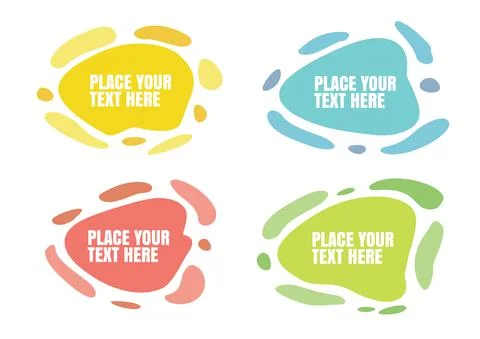 Abstract modern geometric graphic element banners in four colored forms with Stock Illustration