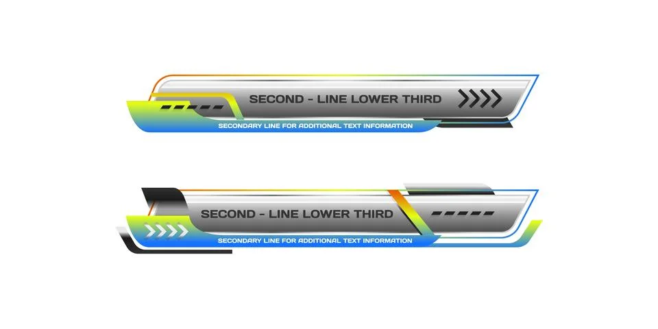 Abstract modern geometric lower third banner template for broadcasting elem.. Illustrazione stock