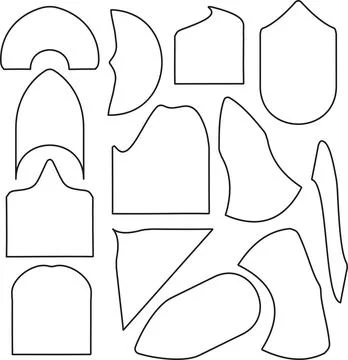Abstract modern geometric outlines set, cut-out form contours collection, c.. Stock Illustration