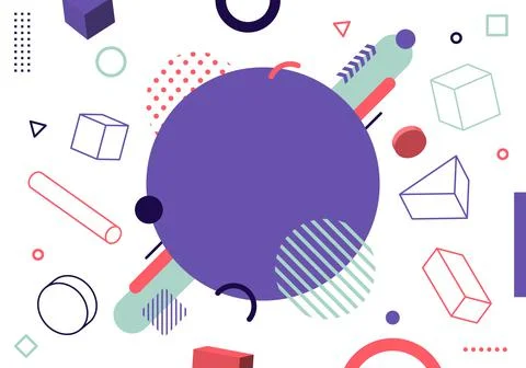 Abstract modern geometric pattern 3d elements minimal covers design on white イラスト素材