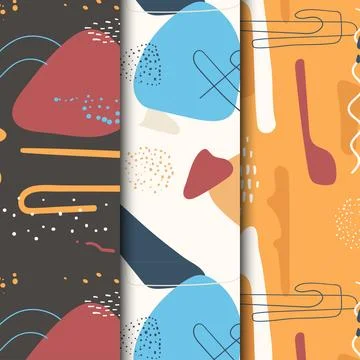 Abstract Modern Geometric Pattern Background Collection Set Stock Illustration