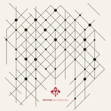 Abstract modern geometric pattern lines black technology texture background. Stock Illustration