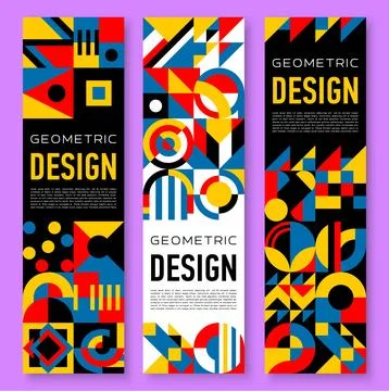 Abstract modern geometric pattern, vertical banner Stock Illustration