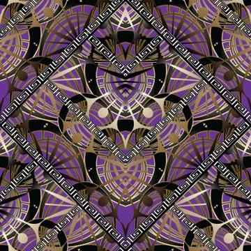 Abstract modern geometric seamless pattern. Floral vector background. Trendy  Illustrazione stock