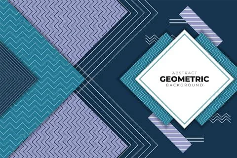Abstract Modern Geometric Shape Blue and White Background with Line Stock Illustration