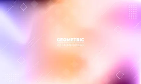 Abstract modern geometric style background with light neon colored blurred and Illustrazione stock