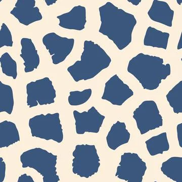 Abstract modern giraffe seamless pattern. Animals trendy background. Blue 스톡 일러스트