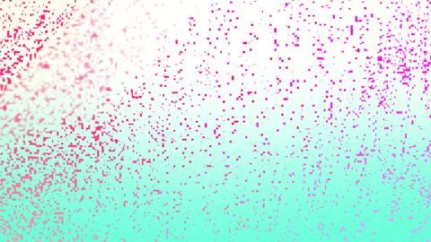 Abstract modern gradient background with dynamic pink and teal pixel scatter Stockillustratie