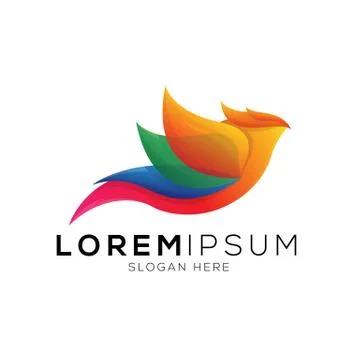 Abstract modern gradient bird logo template Stock Illustration