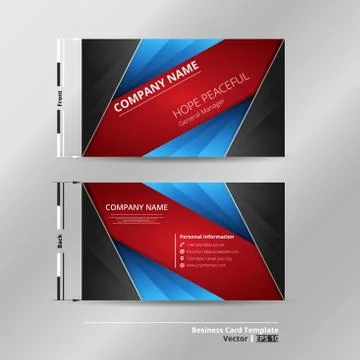 Abstract of modern gradient blue red black gradient company name card. Stock Illustration