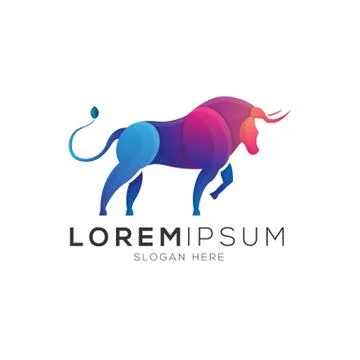 Abstract modern gradient bull logo template Stock Illustration