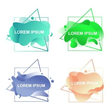 Abstract Modern Gradient Colored Liquid Fluid Shape Banner Frame Stock Illustration