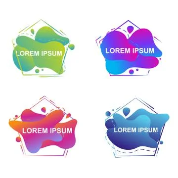 Abstract Modern Gradient Colored Liquid Fluid Shape Banner Frame Stock Illustration