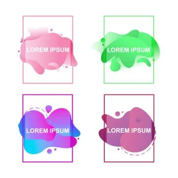 Abstract Modern Gradient Colored Liquid Fluid Shape Banner Frame Stock Illustration