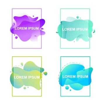 Abstract Modern Gradient Colored Liquid Fluid Shape Banner Frame Stock Illustration