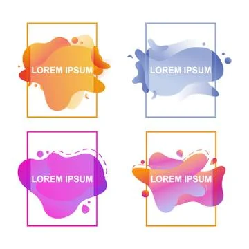 Abstract Modern Gradient Colored Liquid Fluid Shape Banner Frame Stock Illustration