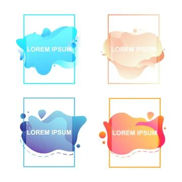 Abstract Modern Gradient Colored Liquid Fluid Shape Banner Frame Stock Illustration