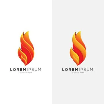 Abstract modern gradient flame logo template Stock Illustration