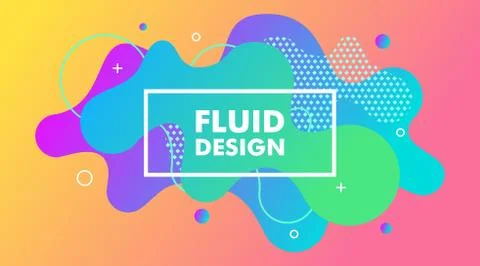 Abstract Modern Gradient Fluid Background Design Template Vector Stock Illustration