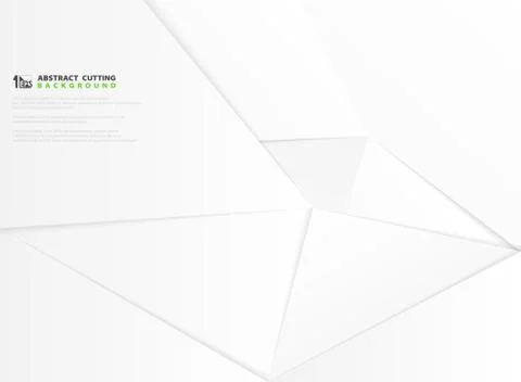 Abstract modern gradient gray white paper cut decoration pattern background. Stock Illustration