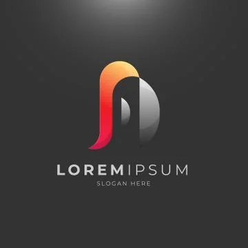 Abstract modern gradient letter a logo template Stock Illustration