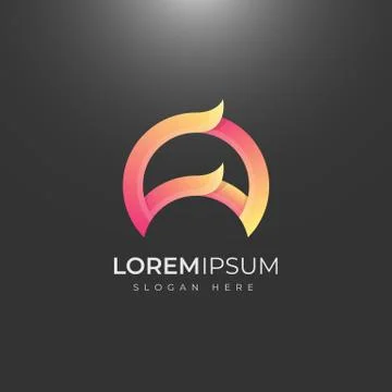 Abstract modern gradient letter a logo template Stock Illustration