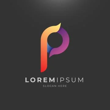 Abstract modern gradient letter p logo template Stock Illustration