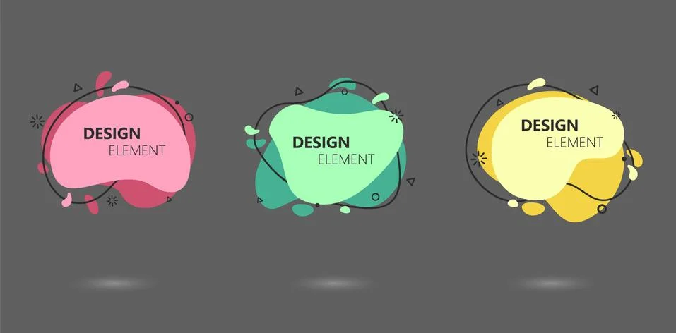 Abstract modern graphic elements set. Graphic design trend in pastel palette. Stock Illustration