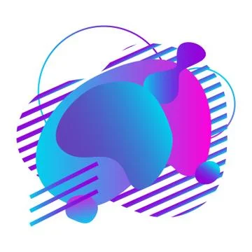 Abstract modern graphic elements. Vibrant purple colored shapes. Stock Illustration