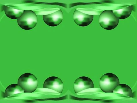 Abstract modern green background with fluid waves and 3d balls. Innovation Illustrazione stock