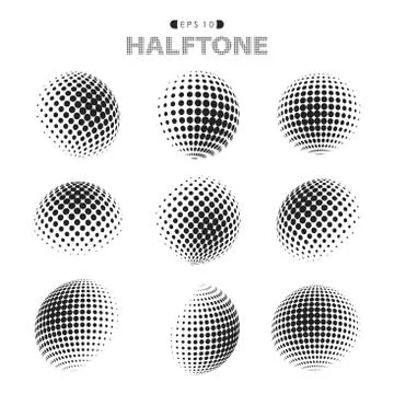 Abstract modern halftone dots pattern black and white. イラスト素材