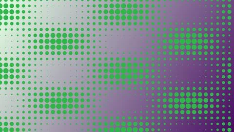 Abstract Modern Halftone Pattern Background with Green Circular Dots on Pur.. Illustrazione stock