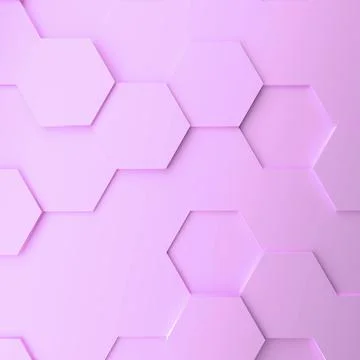 Abstract modern honeycomb background in light pink, 3d rendering Ilustração Stock