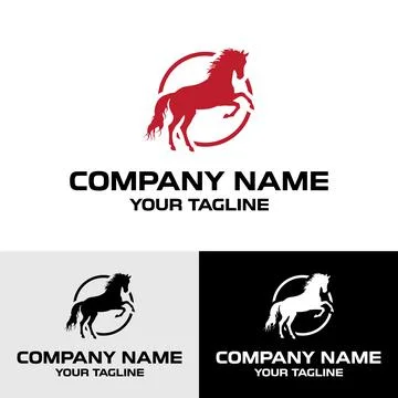 Abstract Modern Horse Vector Logo Design Template Stock Illustration