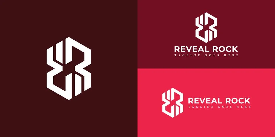 Abstract modern initial R or RR logo in white color Stock Illustration