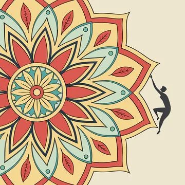 Abstract Modern Kaleidoscope Geometric Pattern Background Stock Illustration