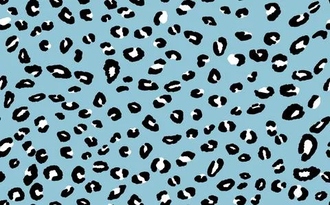 Abstract modern leopard seamless pattern. Animals trendy background. Blue and Stock Illustration