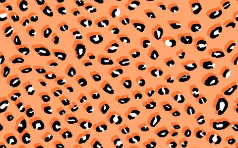 Abstract modern leopard seamless pattern. Animals trendy background. Orange and Stock Illustration