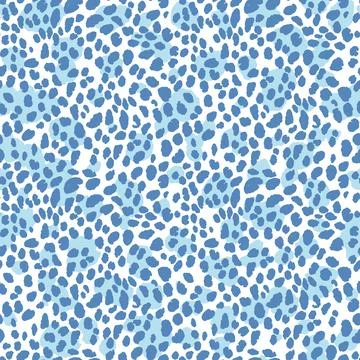 Abstract modern leopard seamless pattern. Animals trendy background. Blue and Stock Illustration