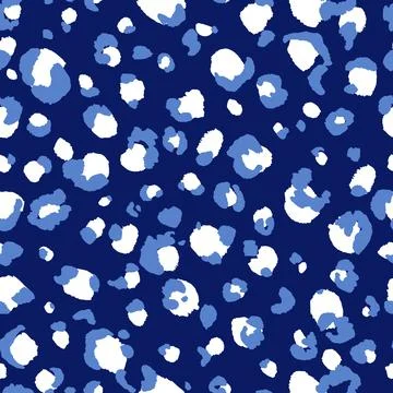 Abstract modern leopard seamless pattern. Animals trendy background. Blue Stock Illustration