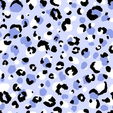 Abstract modern leopard seamless pattern. Animals trendy background. Blue and Illustrazione stock