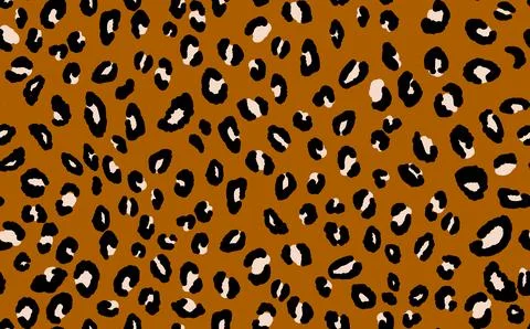 Abstract modern leopard seamless pattern. Animals trendy background. Brown and Stock Illustration