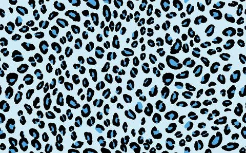 Abstract modern leopard seamless pattern. Animals trendy background. Blue and Stock Illustration
