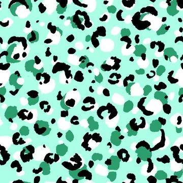 Abstract modern leopard seamless pattern. Animals trendy background. Green and Stock Illustration