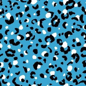 Abstract modern leopard seamless pattern. Animals trendy background. Blue and Illustrazione stock