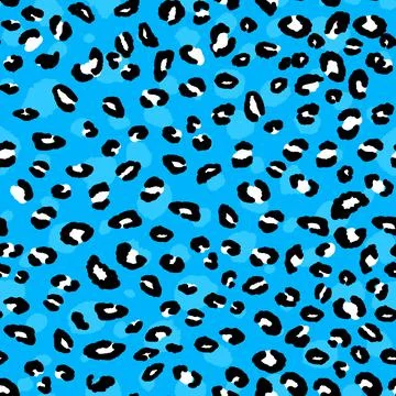 Abstract modern leopard seamless pattern. Animals trendy background. Blue and Illustrazione stock
