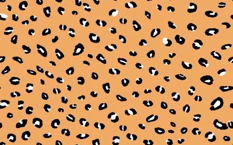 Abstract modern leopard seamless pattern. Animals trendy background. Orange and Stock Illustration