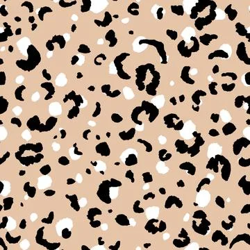 Abstract modern leopard seamless pattern. Animals trendy background. Beige and Stock Illustration